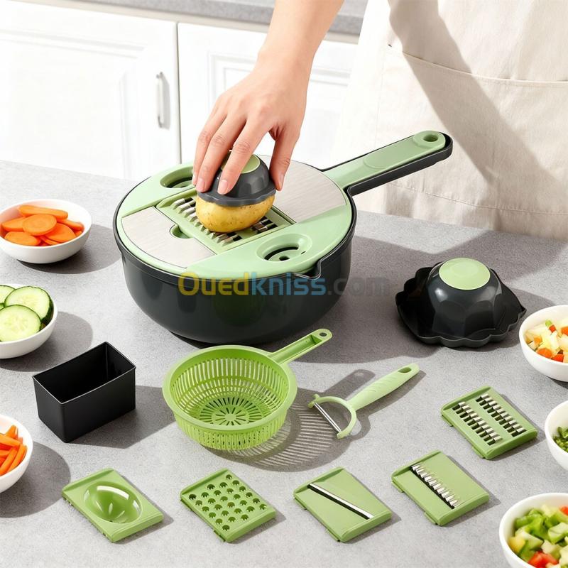 Râpe Multifonction 9en1 pour trancher les légumes  قطاعة خضر متعددة الإستعمالات 7