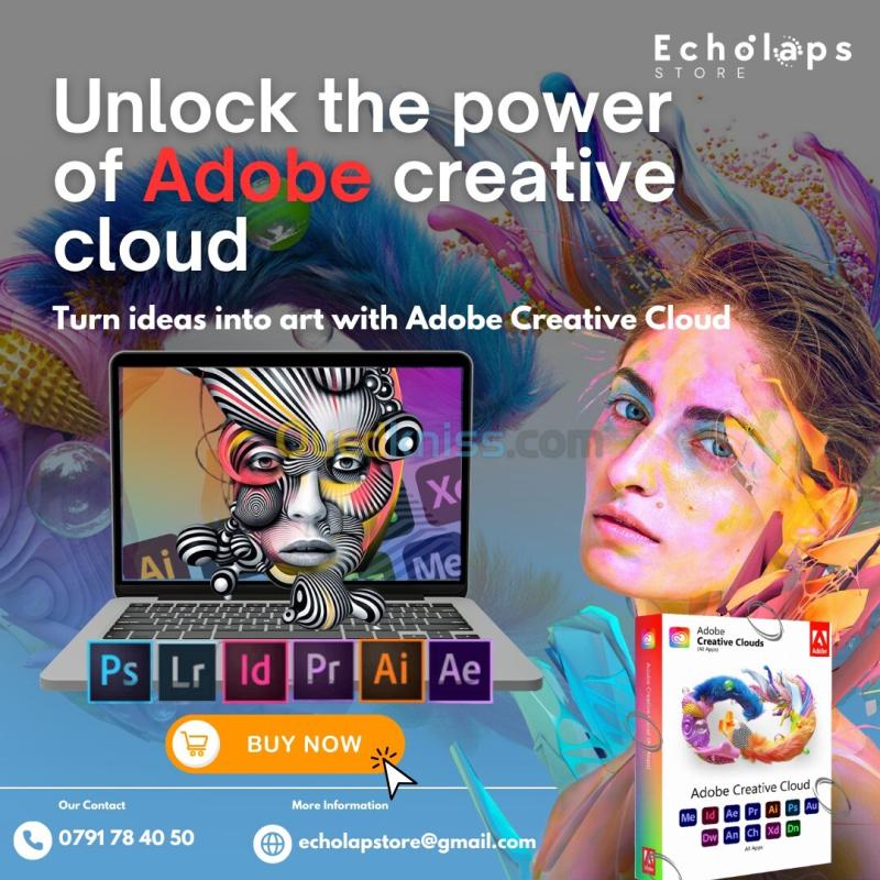 Adobe Creative Cloud Original 100 % Stable - Abonnement 1 An 2