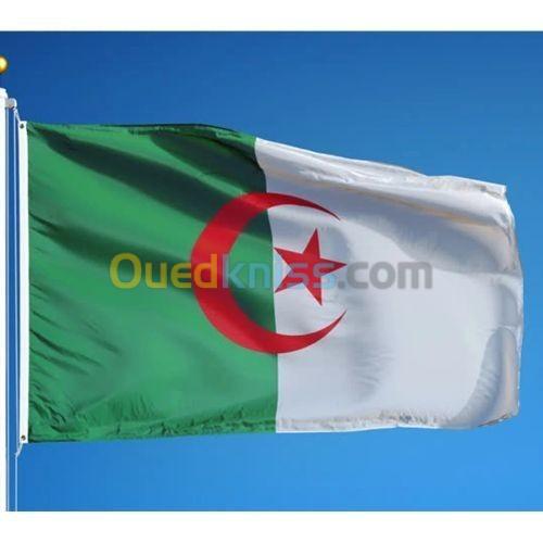  Drapeau D'Algérie Tissu Taffetas Sans Support 225 cm X 150 Cm