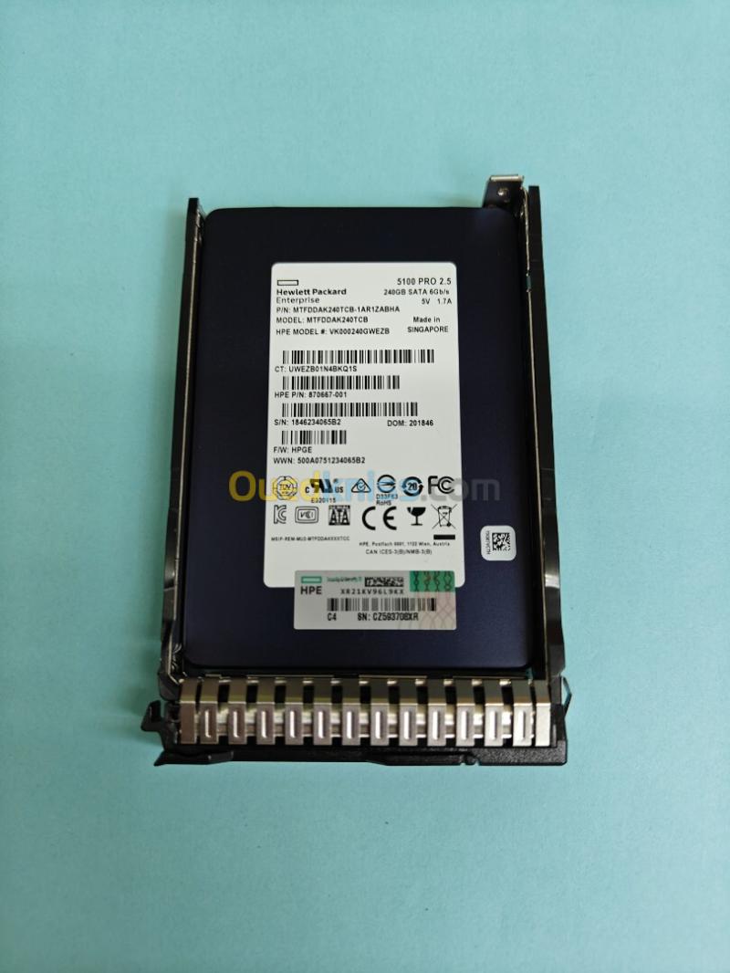HPE 870667-001 - SSD 240GB 2.5in DS SATA-6G Read Intensive G9 G10 SC