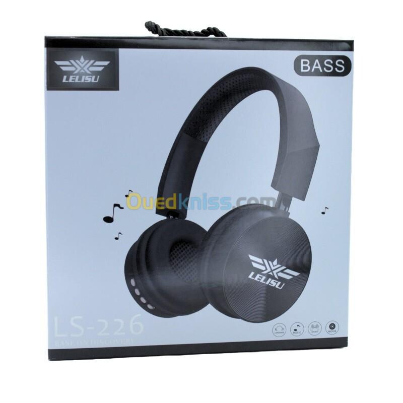 CASQUE MICROPHONE BLUETOOTH-TF CARD-AUX SANS FIL LELISU LS-226 BAT 8H 7