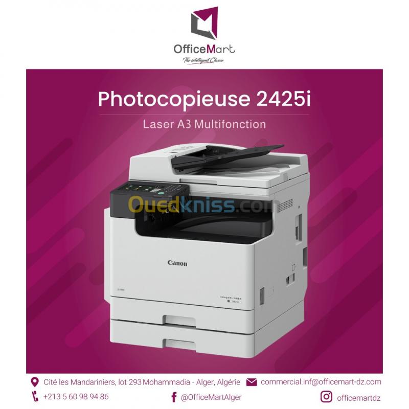  Photocopieur Laser A3/A4 Canon IR 2425i Noir et Blanc