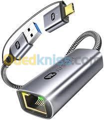 - Adaptateur USB 3.0 vers Port RJ45 / TYPE C 