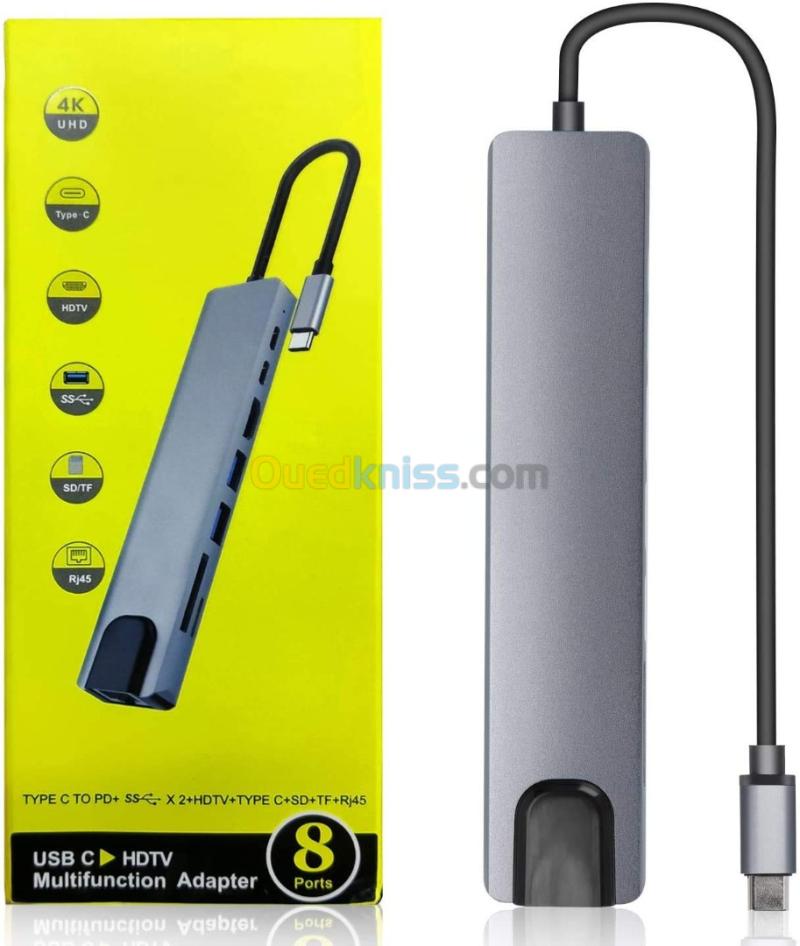 Hub USB C Portable Multifonction – 4 Ou 7 Ports Avec Boutons Indépendants – Pour PC, Mac, Console – Design Compact Antidérapant - 5