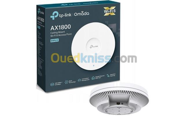 POINT D'ACCES PLAFONNIER WIFI 6 TP-LINK EAP610 AX1800 PoE OMADA BI-BAND 2