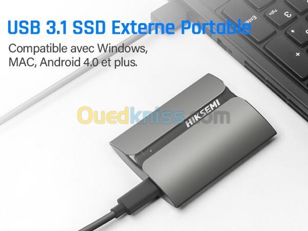 SSD Externe HIKSEMI SHIELD T300S 1TB, USB 3.2 Type C, Jusqu'à 560 M/s 5