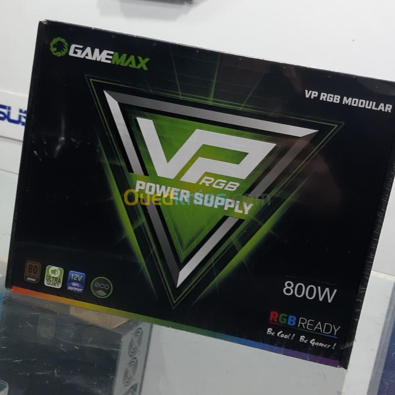  PSU GameMax VP-800w RGB Semi modulaire +80 Bronze Certifié RGB Super Silencieux