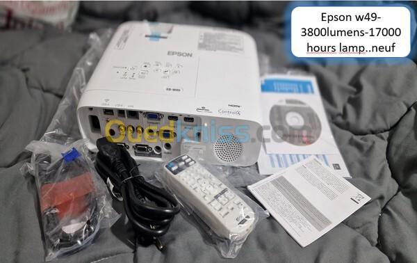 Epson EB-FH54 +f52  Projecteur 3LCD  4100 lumens Full HD (1920 1080)  sans Miracast blanc  sous emballage 3