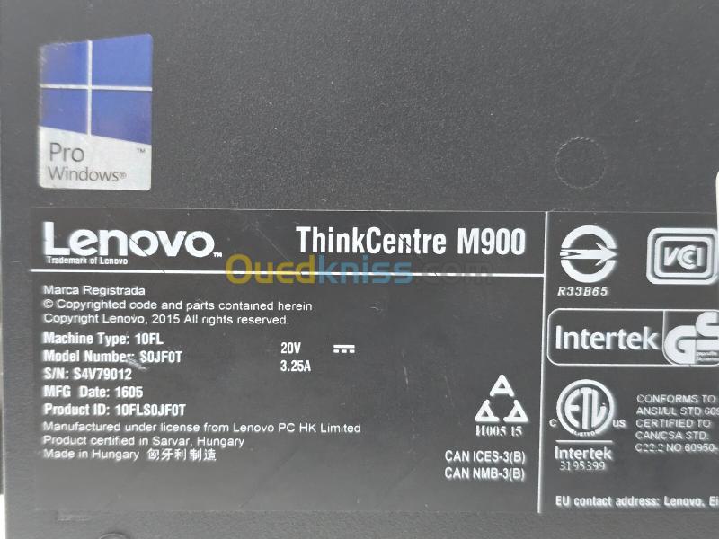 LENOVO THINK CENTER M900 I3 6EME - 4 RAM - 128 GB + CHARGEUR 3