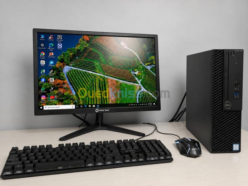 Ordinateur de Bureau  Intel Core i3-6100  8GB DDR4  256GB SSD  Écran 19 LED