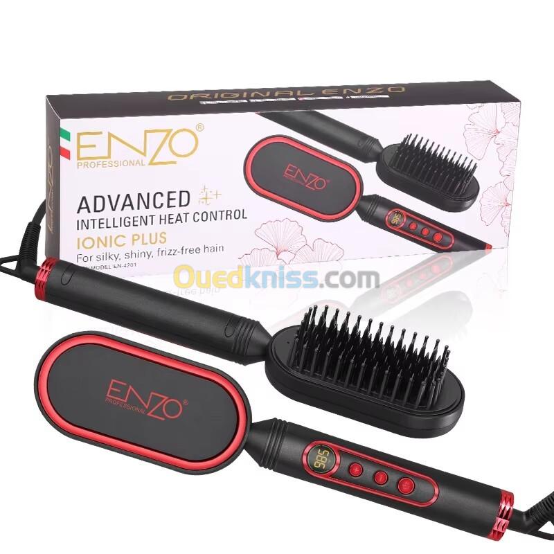 ENZO EN-4201 Mini fer à lisser portable Brosse lissante rapide pour cheveux Brosse à lisser électrique en céramique en gros Brosse à lisser pour barbe