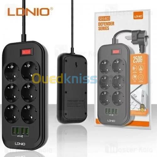  LDNIO 6 Prises 4 Multiprise USB Multiprise 2500 W 3.4A Charge Rapide