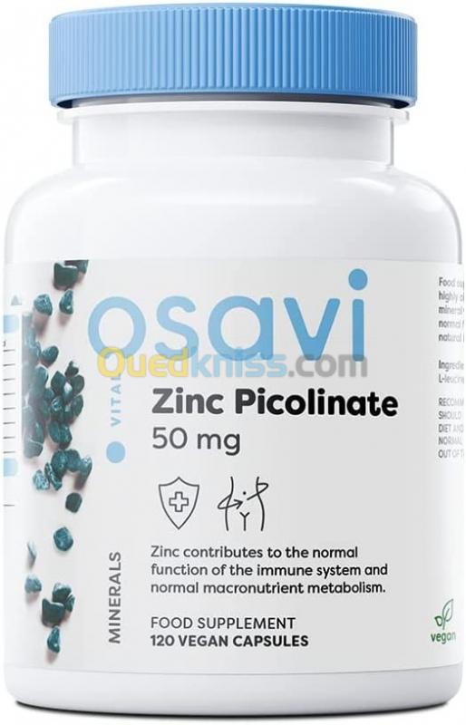  Osavi Zinc Picolinate 50 mg 120 vegan capsules زنك بيكولينات 50 مجم كبسولات نباتية