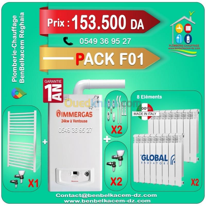  Pack Chaudiere Mural IMMERGAS 24kw Ventouse F1/F2/F3/F4/F5/F6/F7