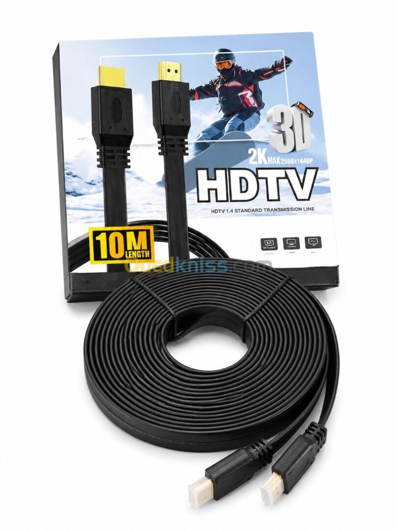 CABLE HDMI 1.5 M / 3 M / 5 M / 10 M PLAT HDTV 3
