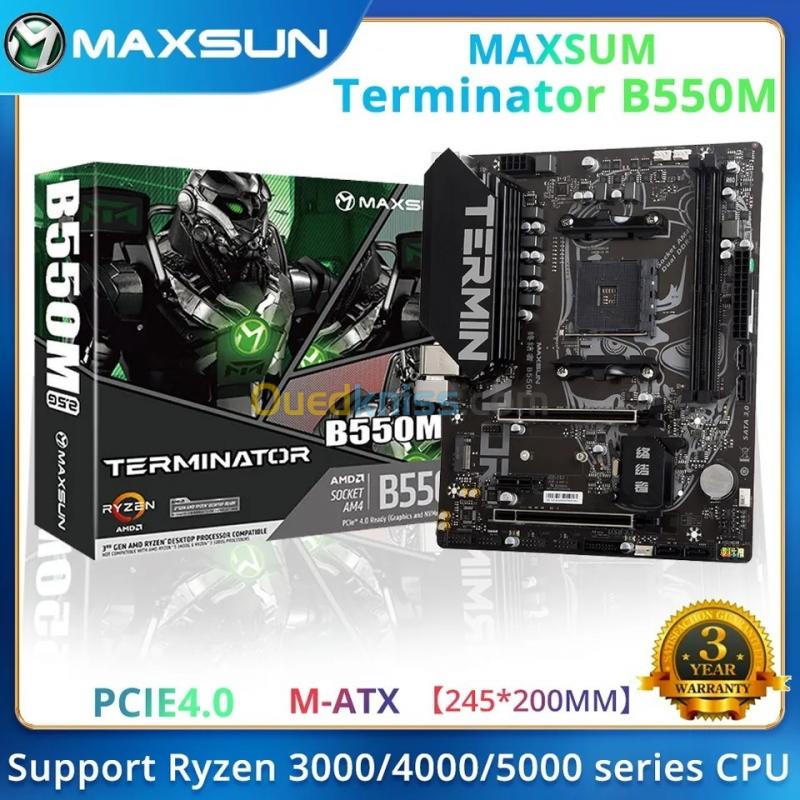  B550M TERMINATOR MAXSUN . PCIE 4 . 3000 4000 5000 AMD RYZEN