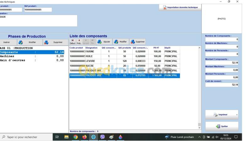 LOGICIEL DE GESTION PRODUCTION 2