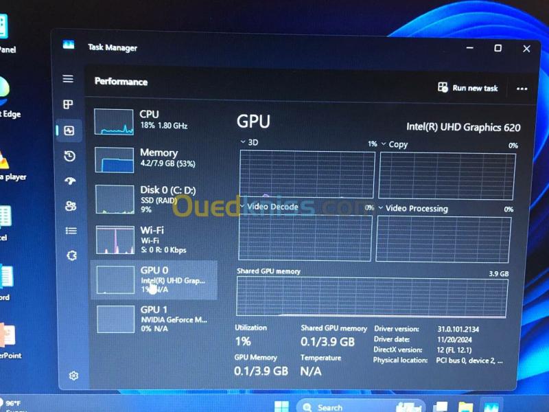 LAPTOP DELL LATITUDE 5490 I7 8650U /NVIDIA GeForce MX130/08G RAM/256 SSD /14" FULL HD 5